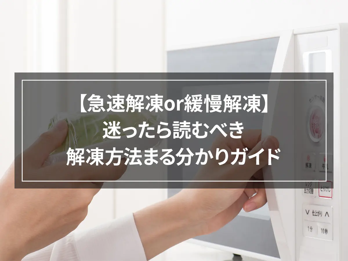 【急速解凍or緩慢解凍】迷ったら読むべき解凍方法まる分かりガイド